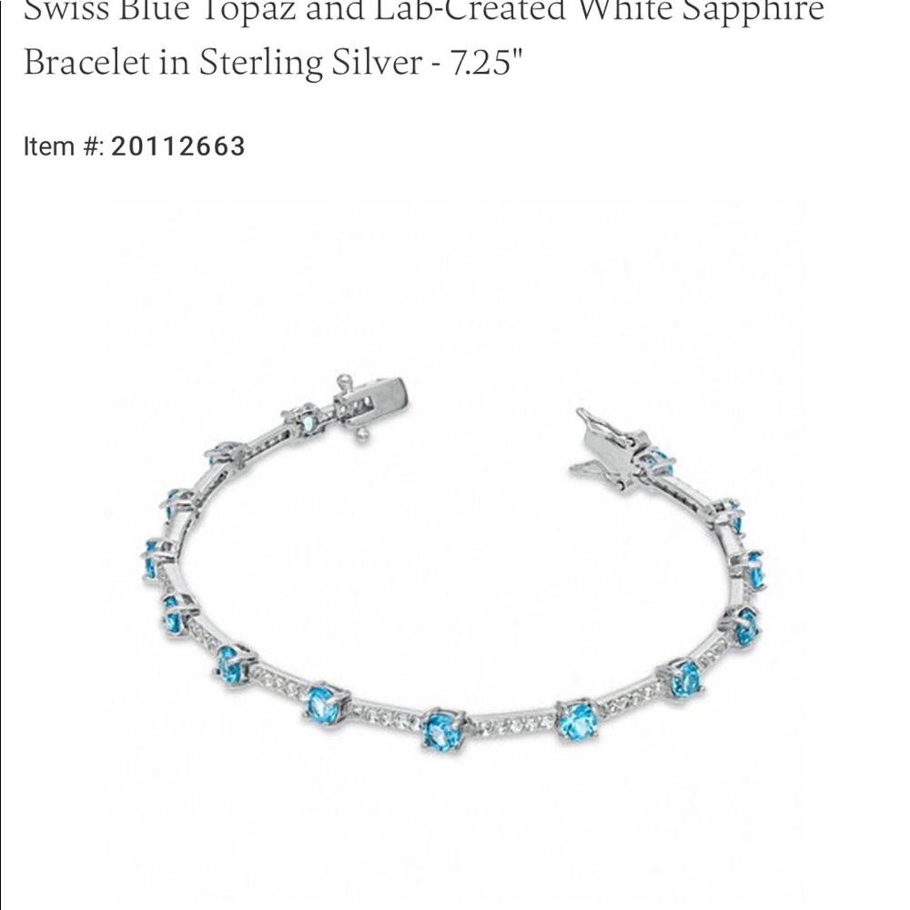 ***SOLD***Zales Blue Topaz Tennis Bracelet - Picture 5 of 6